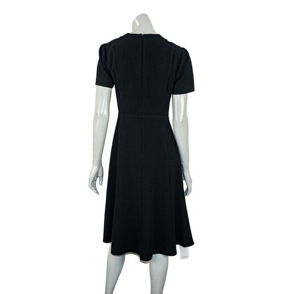M.M. LAFLEUR Women's The Inez Dress in Black textured Flared skirt sz 2 NWT $240 - Picture 5 of 13